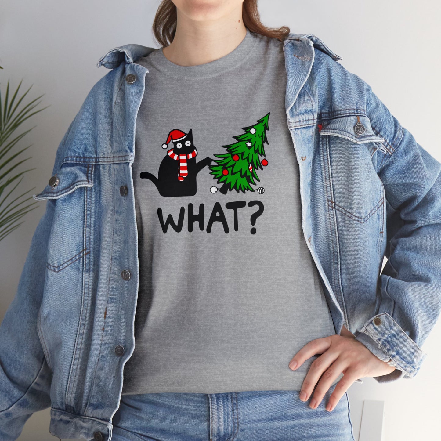 Christmas What? Cat T-SHIRT Unisex Heavy Cotton Tee