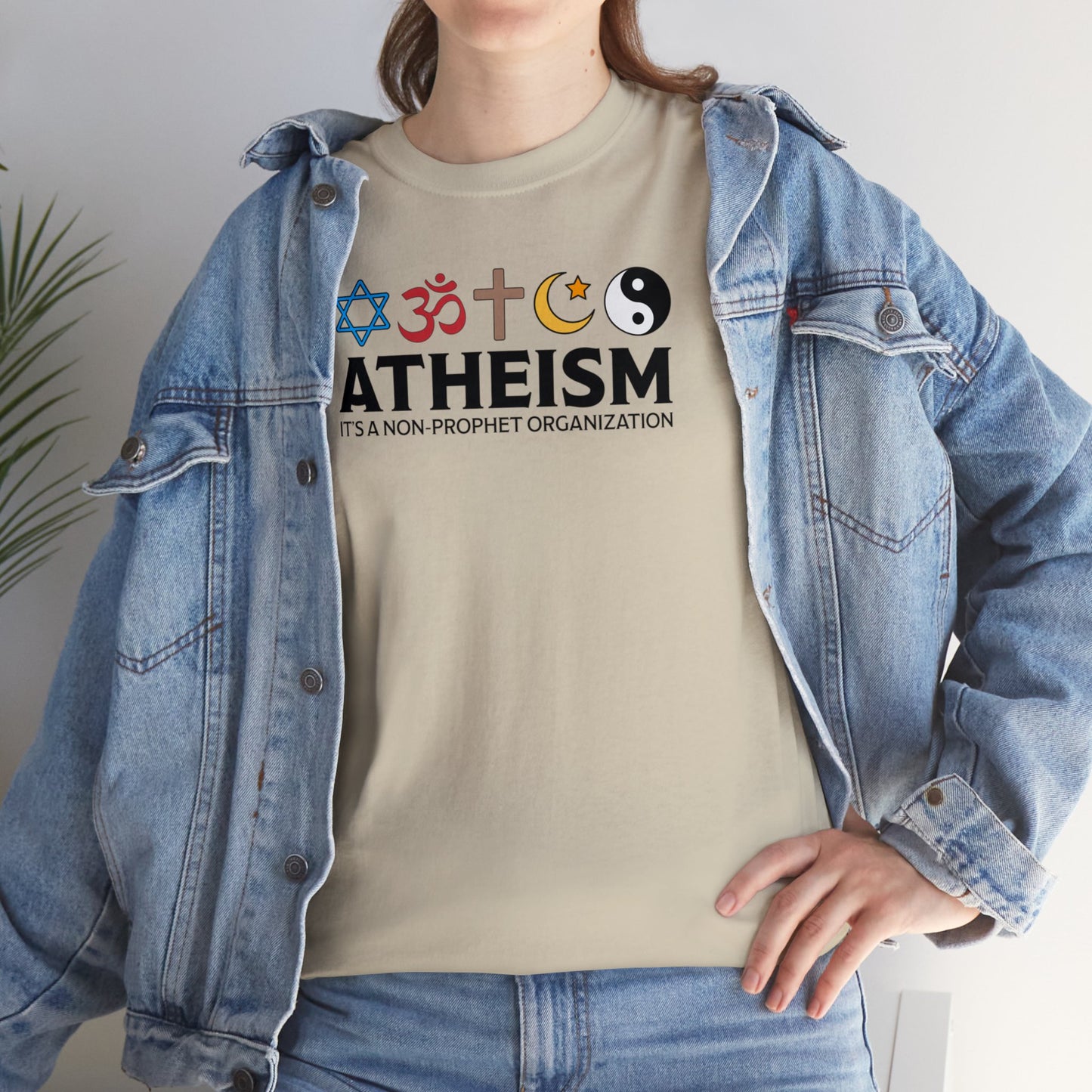 Atheism ~ It's A Non-Prophet Organization T-SHIRT Unisex Heavy Cotton Tee