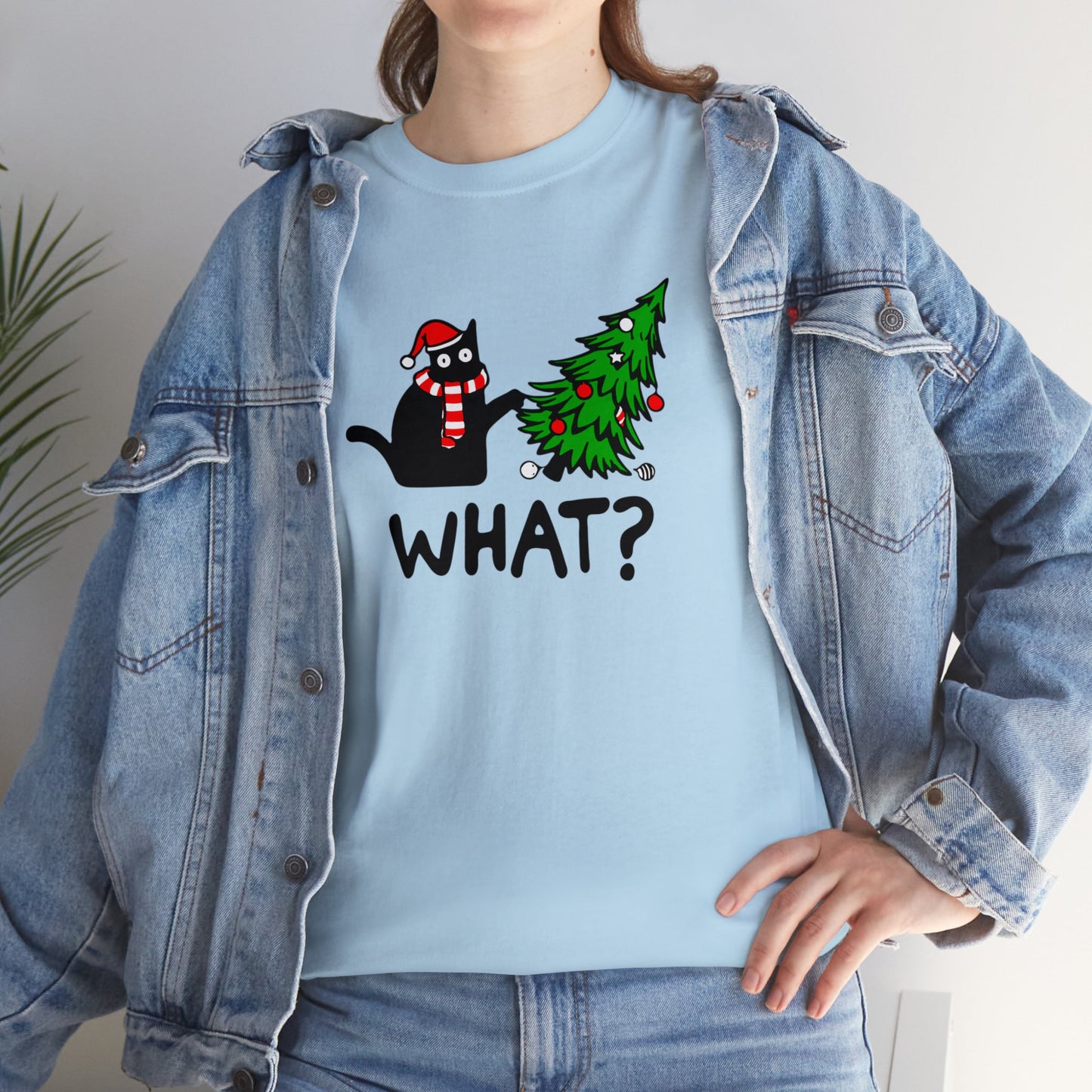 Christmas What? Cat T-SHIRT Unisex Heavy Cotton Tee