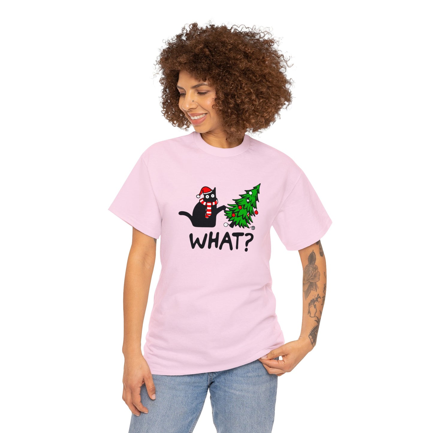 Christmas What? Cat T-SHIRT Unisex Heavy Cotton Tee