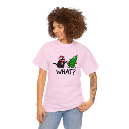 Christmas What? Cat T-SHIRT Unisex Heavy Cotton Tee