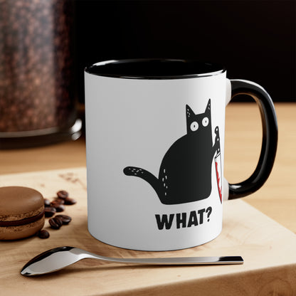 What? Cat ~ Cat With Knife COFFEE MUG 11oz / 15oz