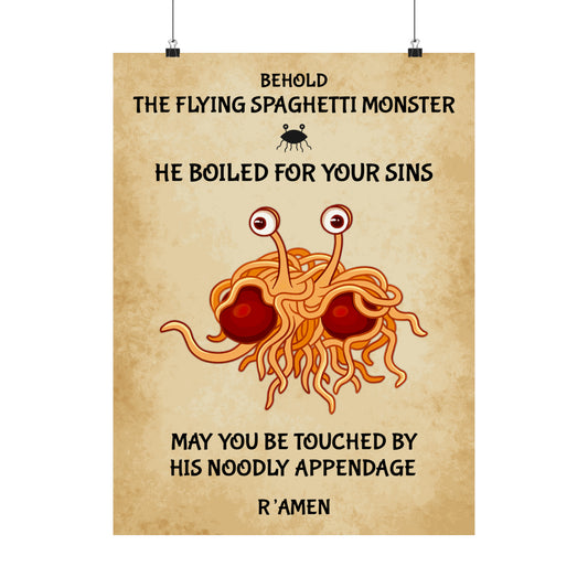 The Flying Spaghetti Monster POSTER Premium Matte Wall Hanging