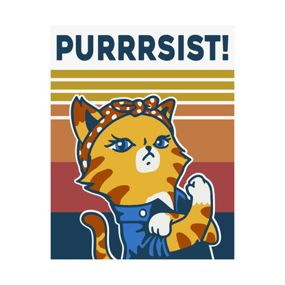 Purrrsist ~ Rosie the Riveter Cat POSTER Premium Matte Wall Hanging