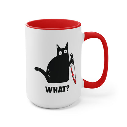 What? Cat ~ Cat With Knife COFFEE MUG 11oz / 15oz