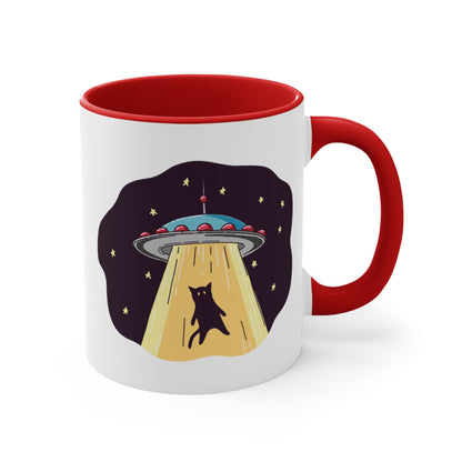 UFO Cat Alien Abduction COFFEE MUG 11oz / 15oz