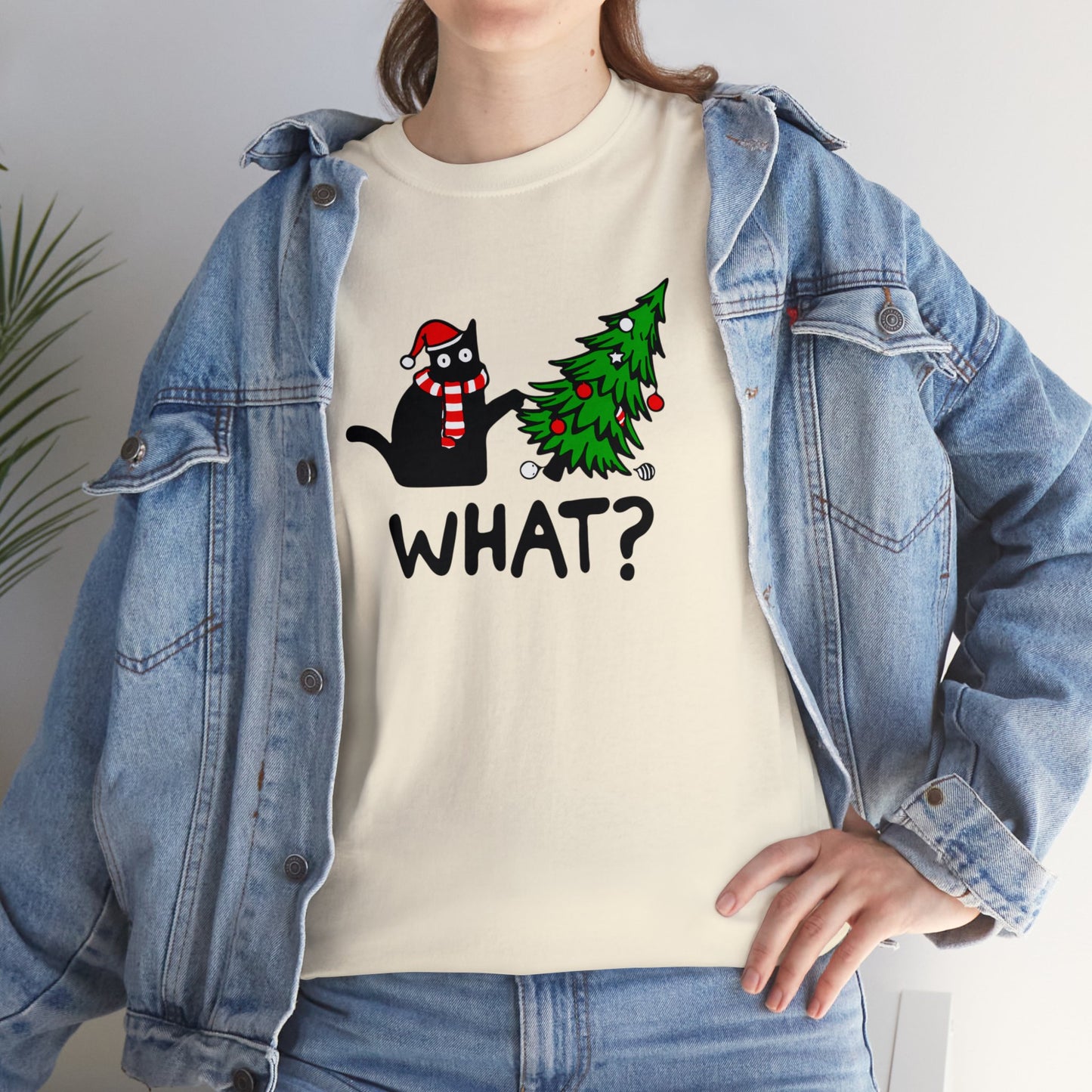 Christmas What? Cat T-SHIRT Unisex Heavy Cotton Tee