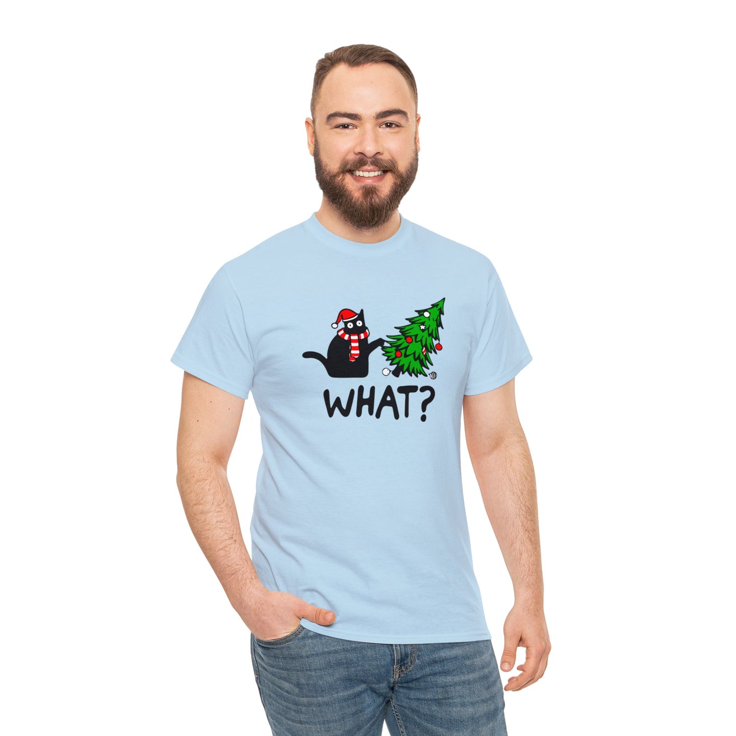 Christmas What? Cat T-SHIRT Unisex Heavy Cotton Tee