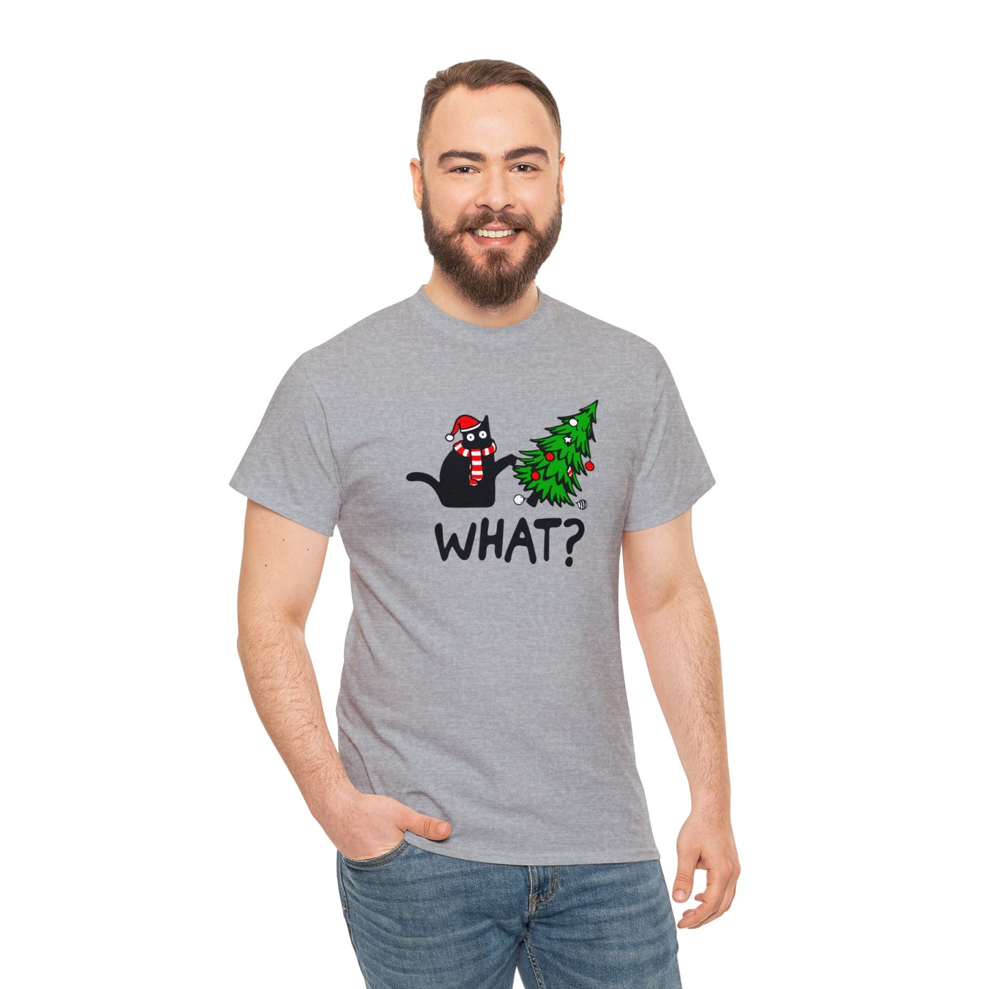 Christmas What? Cat T-SHIRT Unisex Heavy Cotton Tee