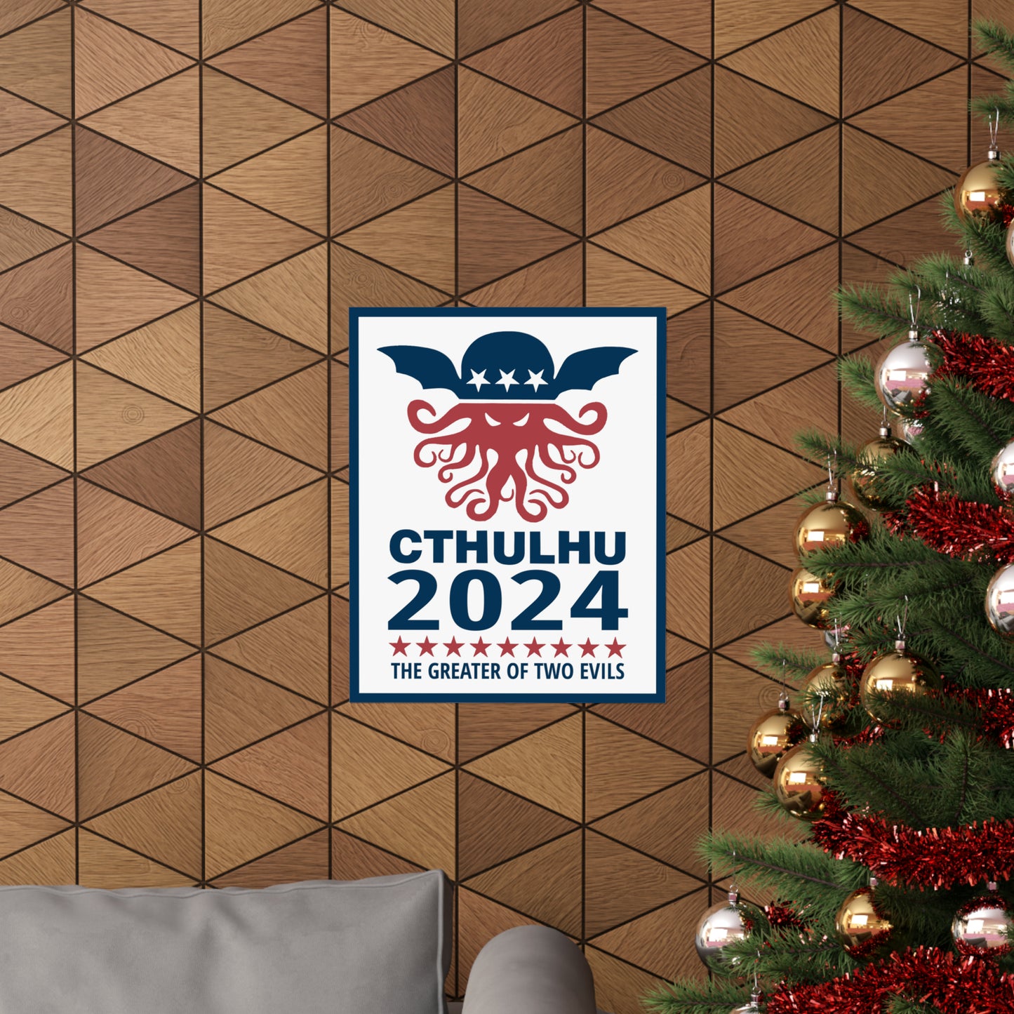 Cthulhu 2024 The Greater of Two Evils POSTER Premium Matte Wall Hanging