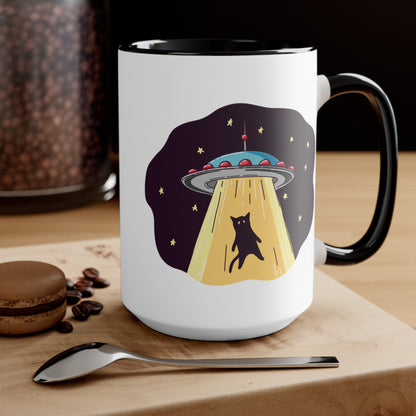 UFO Cat Alien Abduction COFFEE MUG 11oz / 15oz