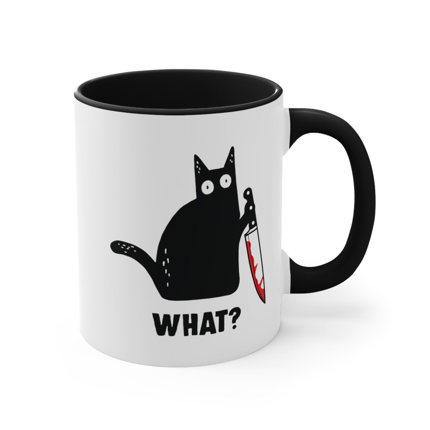 What? Cat ~ Cat With Knife COFFEE MUG 11oz / 15oz