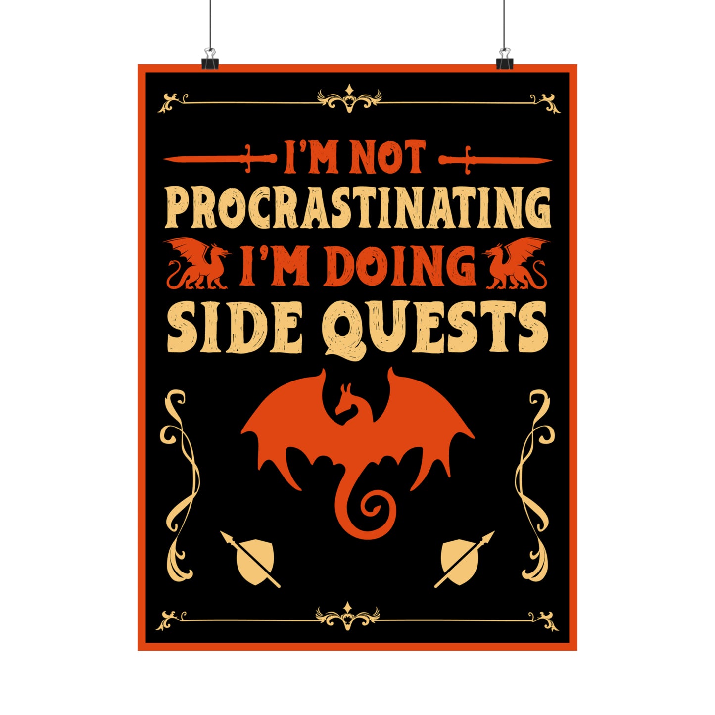 I'm Not Procrastinating ~ I'm Doing Side Quests POSTER Premium Matte Wall Hanging