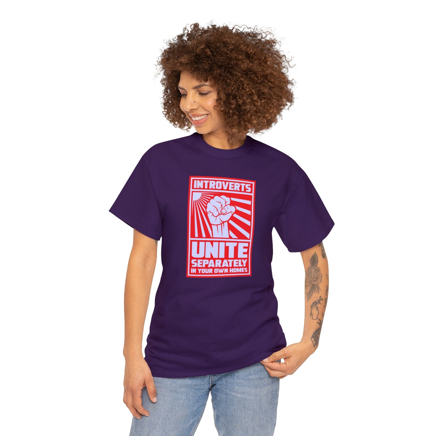 Introverts Unite T-SHIRT Unisex Heavy Cotton Tee