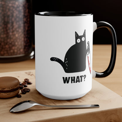 What? Cat ~ Cat With Knife COFFEE MUG 11oz / 15oz