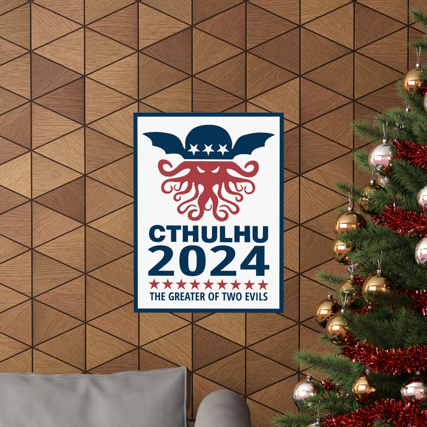 Cthulhu 2024 The Greater of Two Evils POSTER Premium Matte Wall Hanging