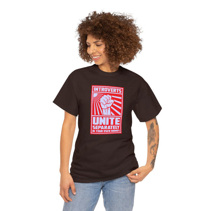 Introverts Unite T-SHIRT Unisex Heavy Cotton Tee