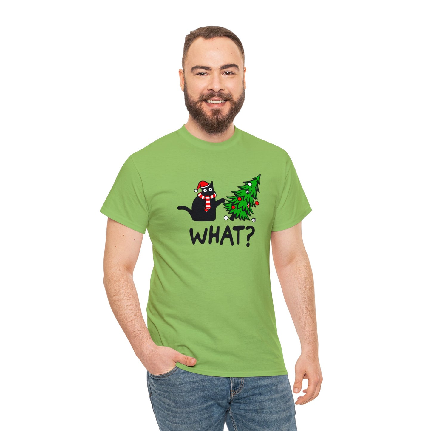 Christmas What? Cat T-SHIRT Unisex Heavy Cotton Tee