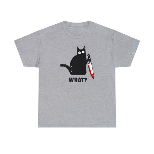 What? Cat ~ Murder Cat T-SHIRT Unisex Heavy Cotton Tee