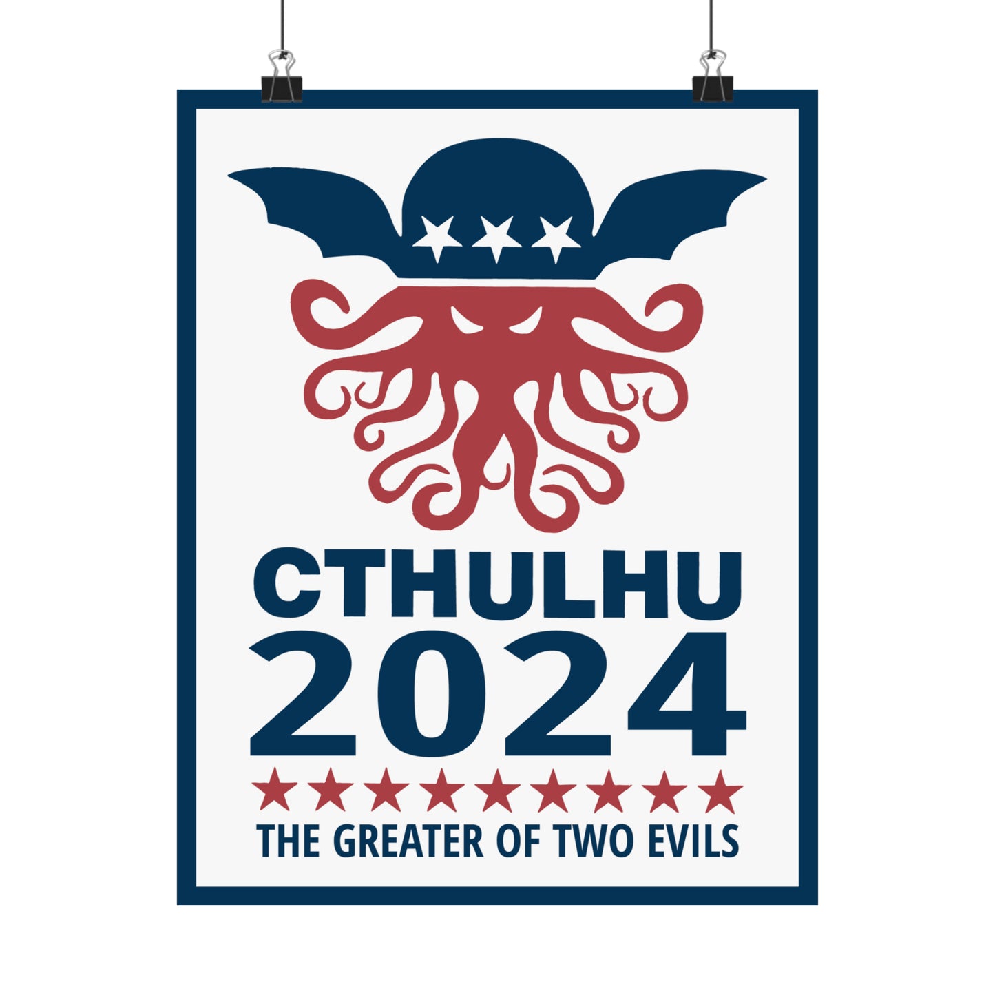 Cthulhu 2024 The Greater of Two Evils POSTER Premium Matte Wall Hanging