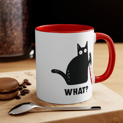 What? Cat ~ Cat With Knife COFFEE MUG 11oz / 15oz