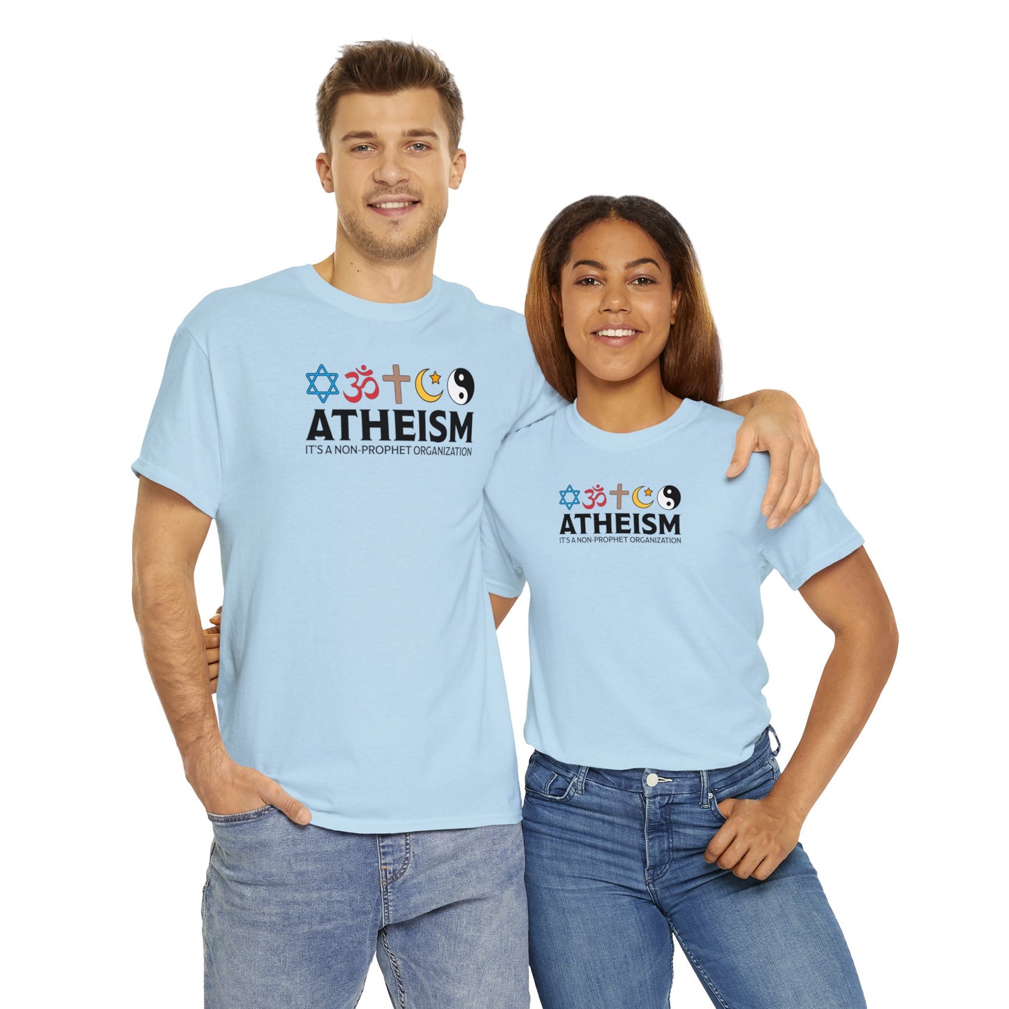 Atheism ~ It's A Non-Prophet Organization T-SHIRT Unisex Heavy Cotton Tee