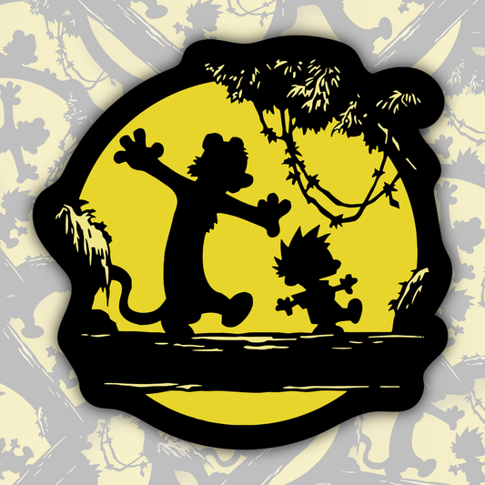 Calvin & Hobbes Moonlight Stroll STICKER OR MAGNET