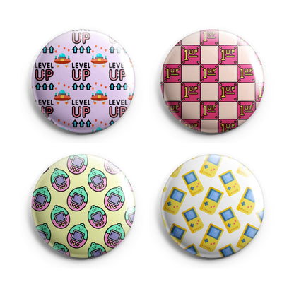 ARCADE VIDEO GAMES - Magnets / Pinback Buttons / Badges - 1 inch or 1.75 inch, Set of 12, Handmade, Mix and Match