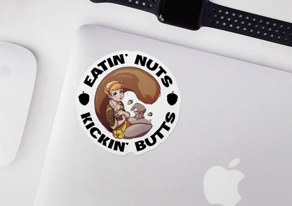 Squirrel Girl ~ Eatin' Nuts Kickin' Butts * STICKER OR MAGNET * Die-Cut | Vinyl | Decal | Waterproof | Weatherproof