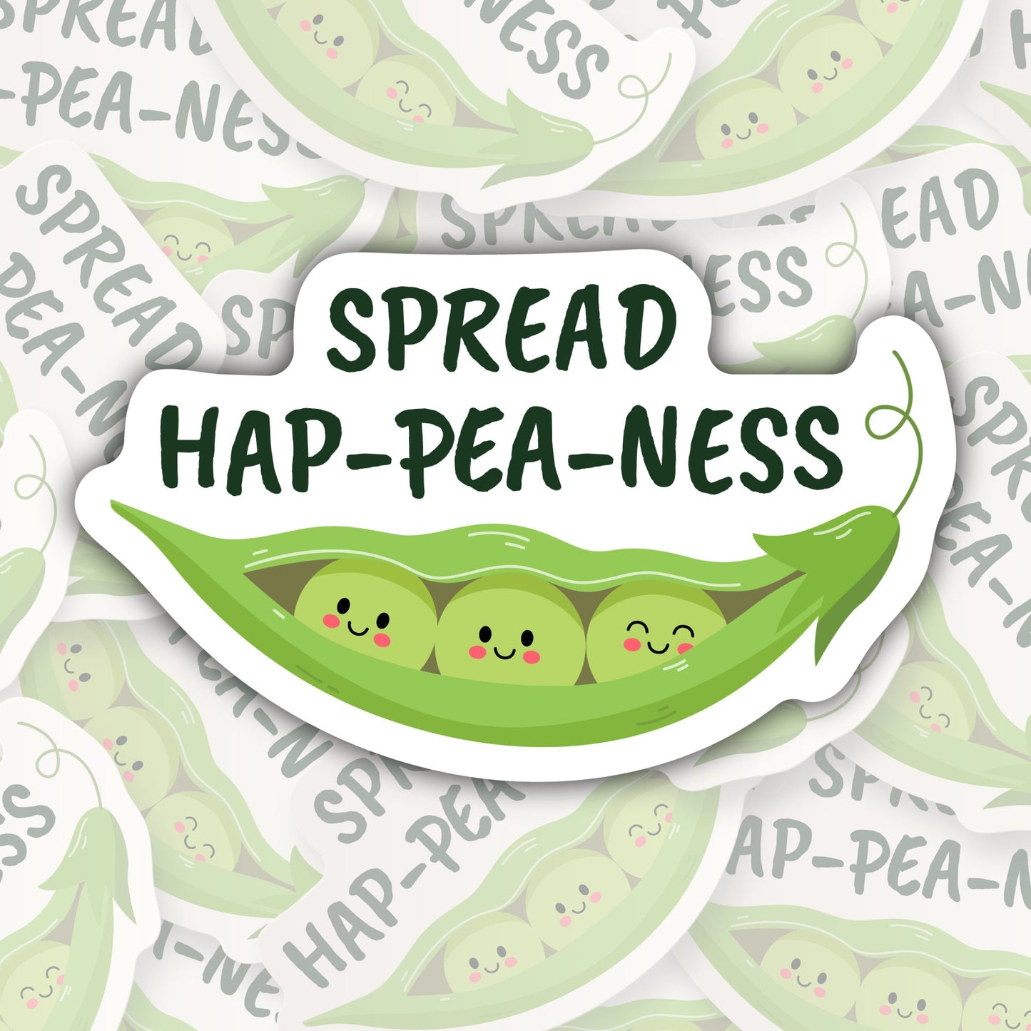 Spread Hap-pea-ness * STICKER OR MAGNET * Die-Cut | Vinyl | Decal | Waterproof | Weatherproof