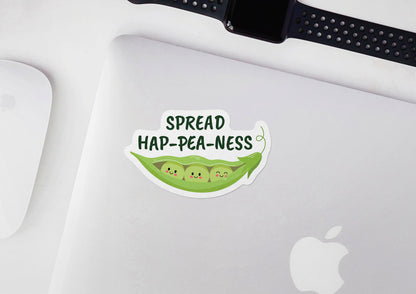 Spread Hap-pea-ness * STICKER OR MAGNET * Die-Cut | Vinyl | Decal | Waterproof | Weatherproof