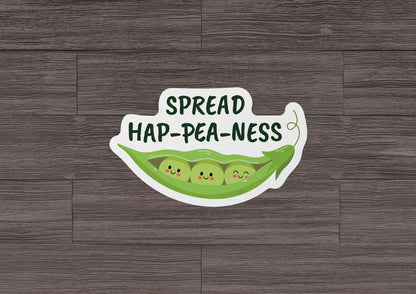 Spread Hap-pea-ness * STICKER OR MAGNET * Die-Cut | Vinyl | Decal | Waterproof | Weatherproof