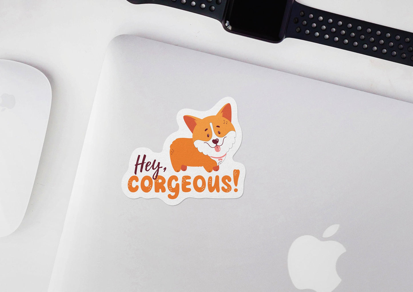 Hey Corgeous * STICKER OR MAGNET * Die-Cut | Vinyl | Decal | Waterproof | Weatherproof