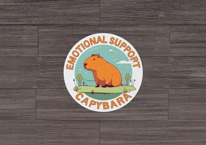 Emotional Support Capybara * STICKER OR MAGNET * Die-Cut | Vinyl | Decal | Waterproof | Weatherproof