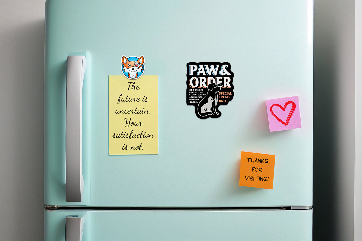 Paw & Order * STICKER OR MAGNET * Die-Cut | Vinyl | Decal | Waterproof | Weatherproof