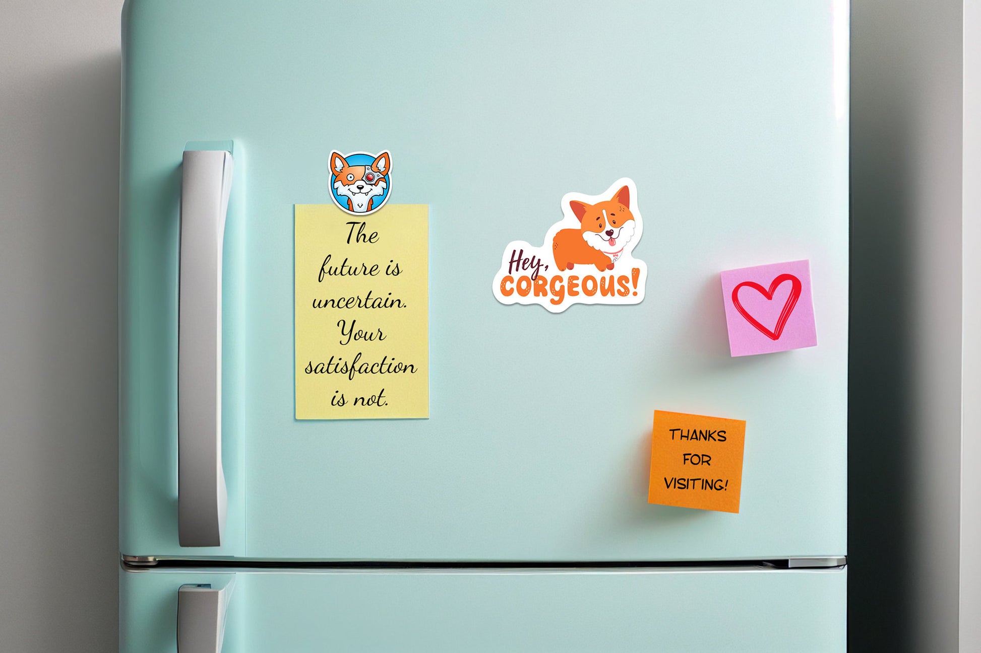 Hey Corgeous * STICKER OR MAGNET * Die-Cut | Vinyl | Decal | Waterproof | Weatherproof