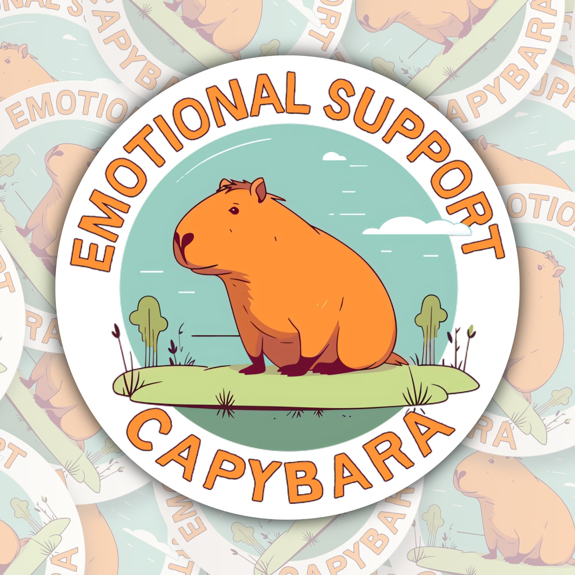 Emotional Support Capybara * STICKER OR MAGNET * Die-Cut | Vinyl | Decal | Waterproof | Weatherproof