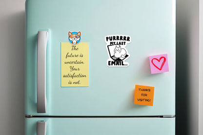 Purr My Last Email * STICKER OR MAGNET * Die-Cut | Vinyl | Decal | Waterproof | Weatherproof