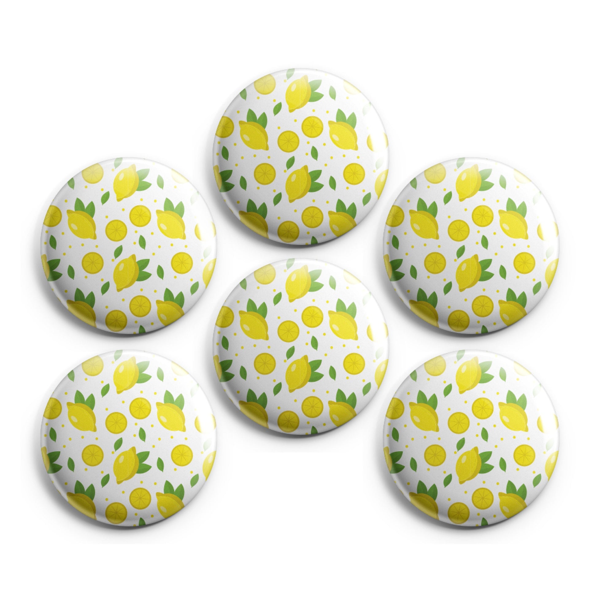 LEMONS - Magnets / Pinback Buttons / Badges - 1 inch or 1.75 inch, Set of 6, Handmade, Mix and Match