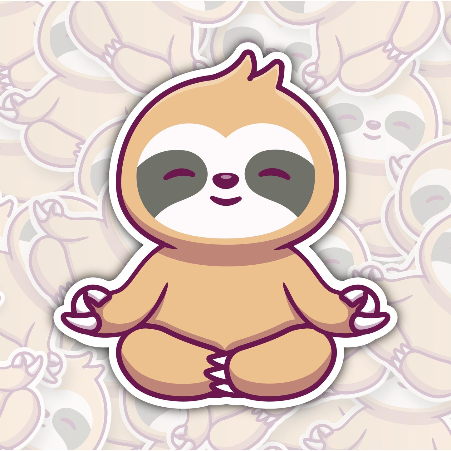 Meditating Sloth * STICKER OR MAGNET * Die-Cut | Vinyl | Decal | Waterproof | Weatherproof