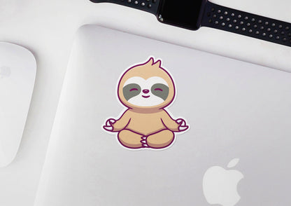 Meditating Sloth * STICKER OR MAGNET * Die-Cut | Vinyl | Decal | Waterproof | Weatherproof