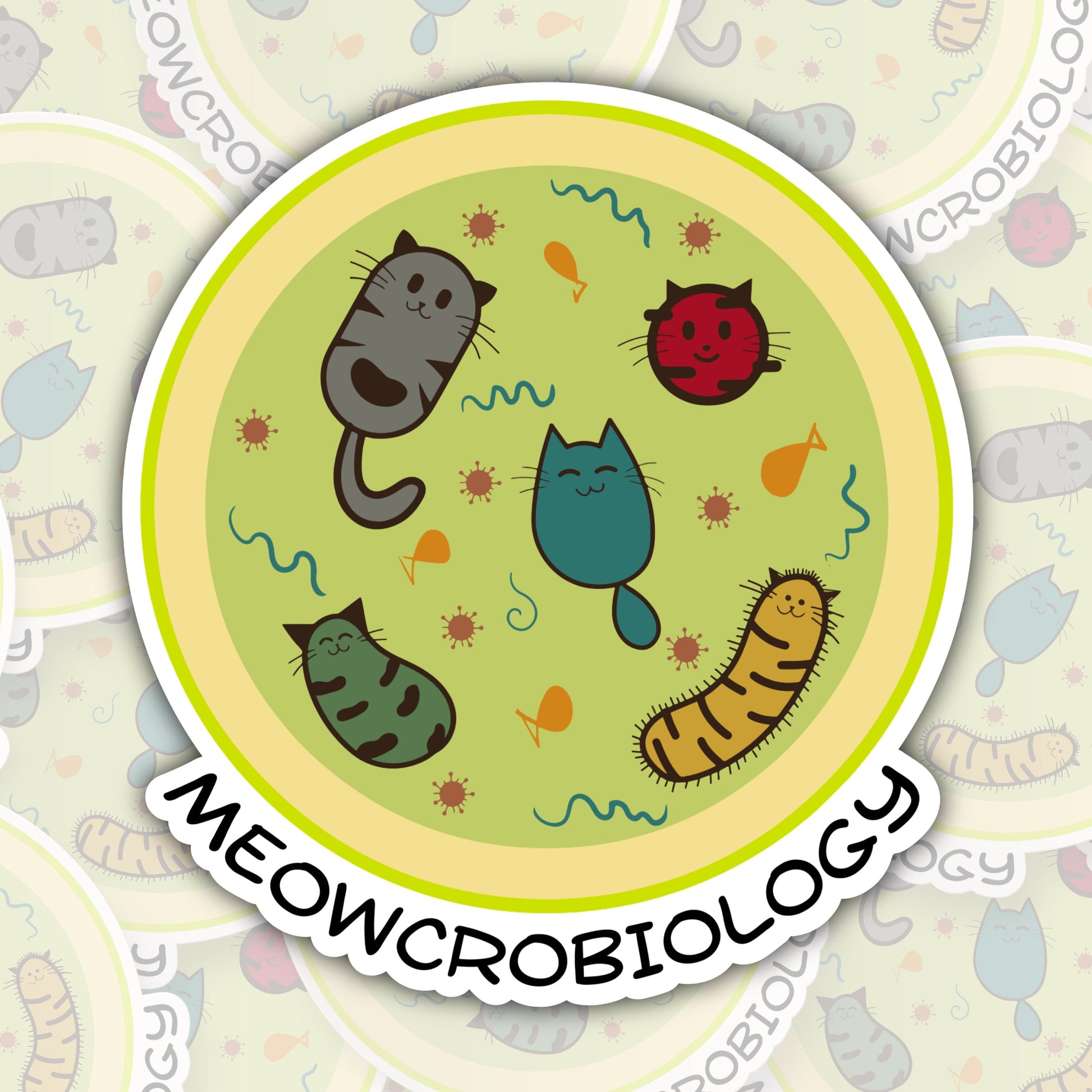 Meowcrobiology * STICKER OR MAGNET * Die-Cut | Vinyl | Decal | Waterproof | Weatherproof