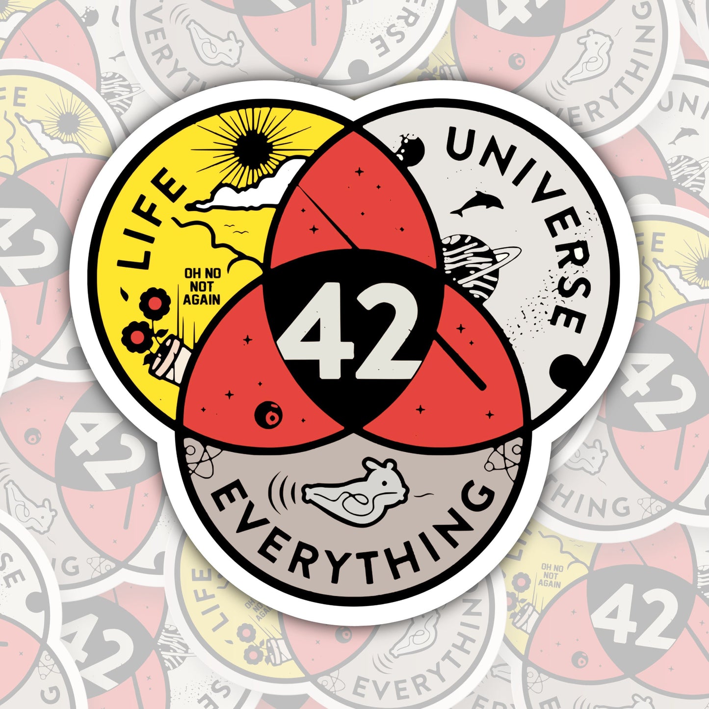 42 ~ The Answer to Life, the Universe, and Everything * STICKER OR MAGNET * Die-Cut | Vinyl | Decal | Waterproof | Weatherproof