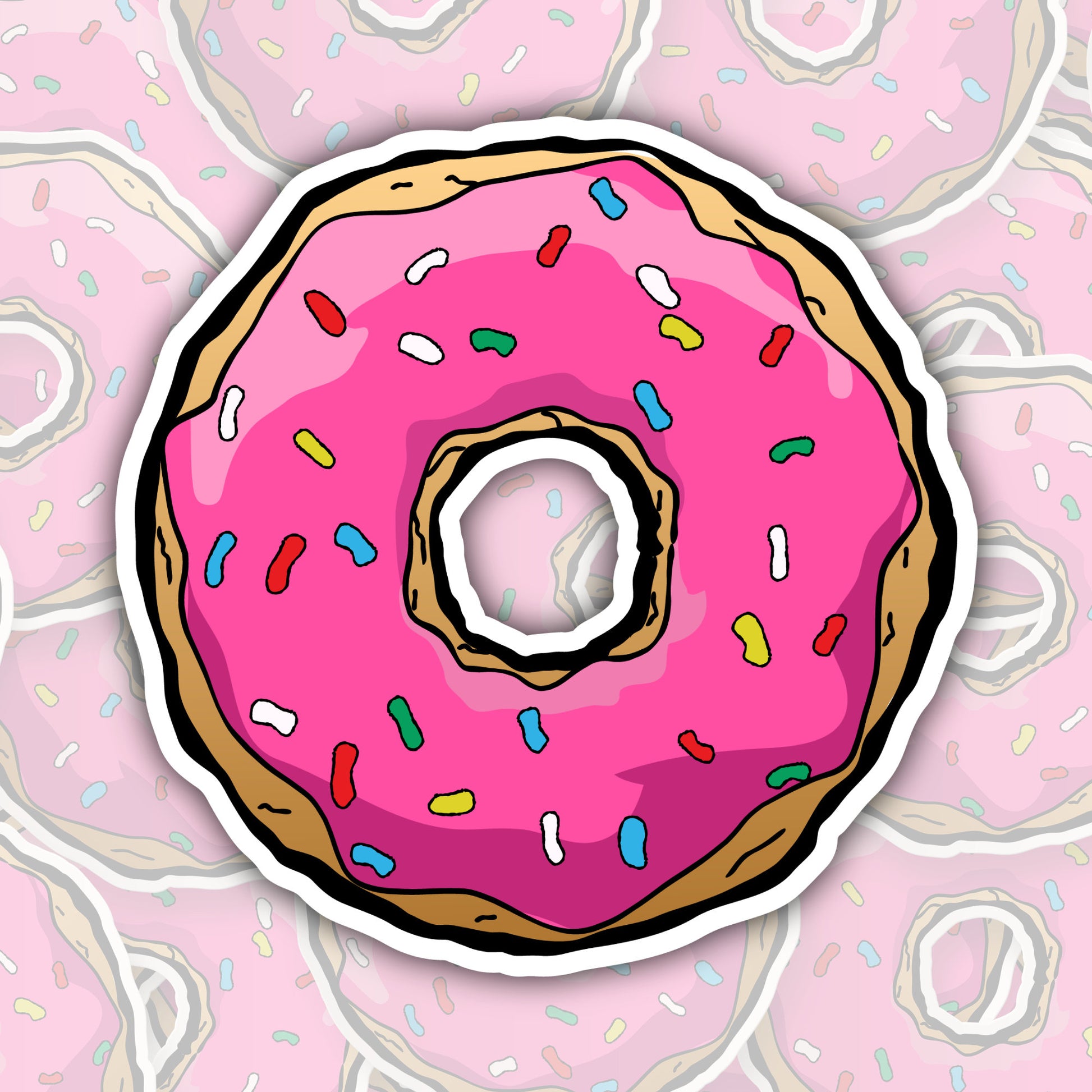 Pink Donut * STICKER OR MAGNET * Die-Cut | Vinyl | Decal | Waterproof | Weatherproof