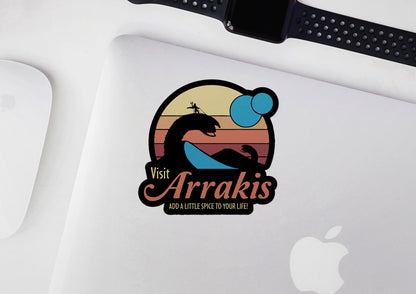 Visit Arrakis Dune Travel Ad * STICKER OR MAGNET * Die-Cut | Vinyl | Decal | Waterproof | Weatherproof