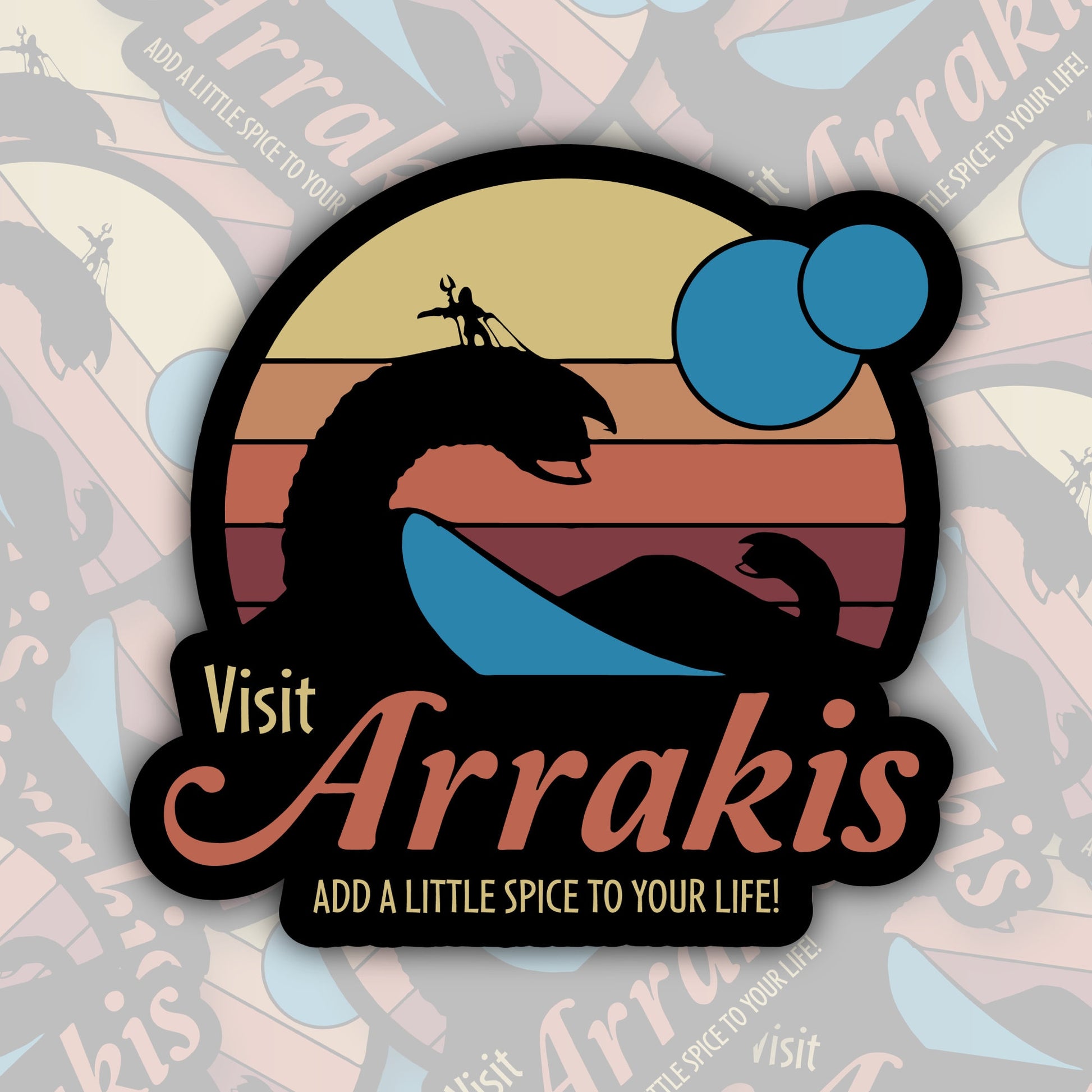 Visit Arrakis Dune Travel Ad * STICKER OR MAGNET * Die-Cut | Vinyl | Decal | Waterproof | Weatherproof