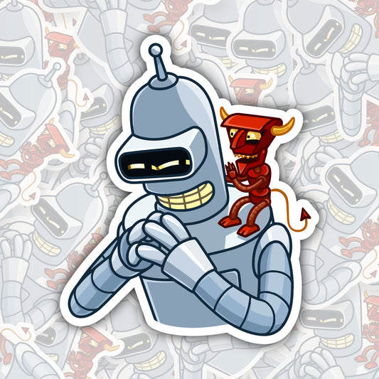 Bender & The Robot Devil * STICKER OR MAGNET * Die-Cut | Vinyl | Decal | Waterproof | Weatherproof