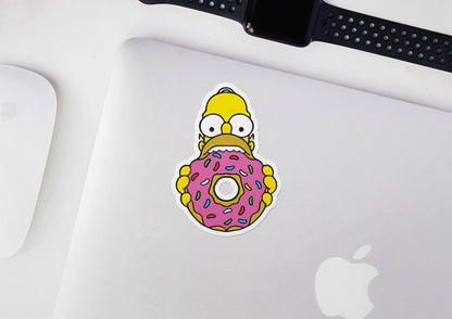 Homer Eating Pink Donut * STICKER OR MAGNET * Die-Cut | Vinyl | Decal | Waterproof | Weatherproof