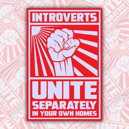 Introverts Unite * STICKER OR MAGNET * Die-Cut | Vinyl | Decal | Waterproof | Weatherproof