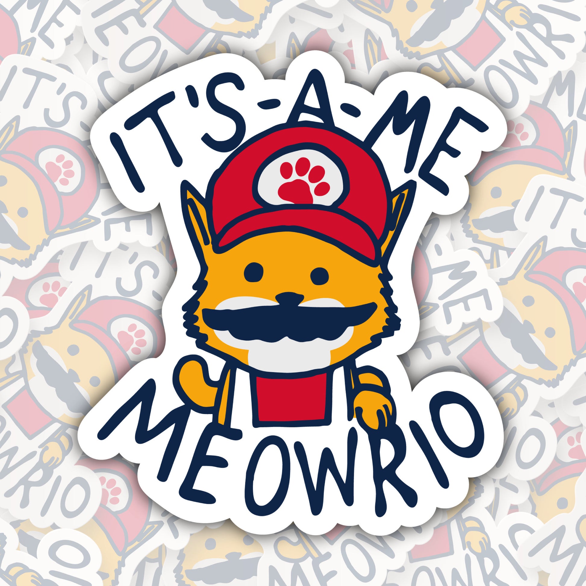 It's-A-Me Meowrio * STICKER OR MAGNET * Die-Cut | Vinyl | Decal | Waterproof | Weatherproof